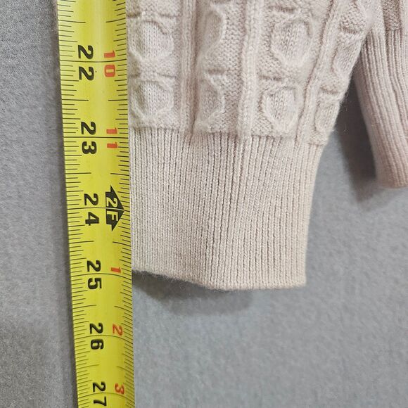 Salvatore Ferragamo Cashmere Cotton XO Cable Knit Stitch Cardigan Mens M Ivory - Picture 8 of 14